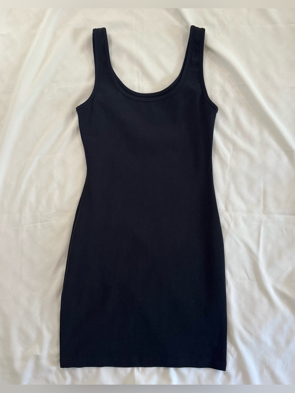 SHEIN Basic Fitted Tank Mini Dress, Minimalist, Black, Size Small